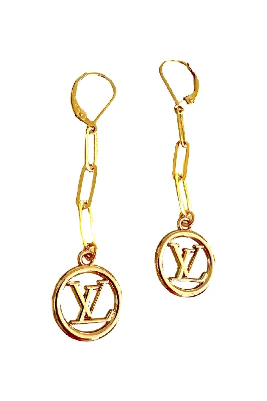 Women’s classic hoop earrings-LV Gold Circle Earrings