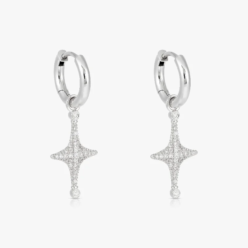 Women’s pearl earrings-Aurora Hoop Earrings