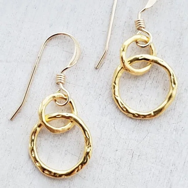 Women’s dangling gemstone earrings-Gold Organic Ringlet Earrings