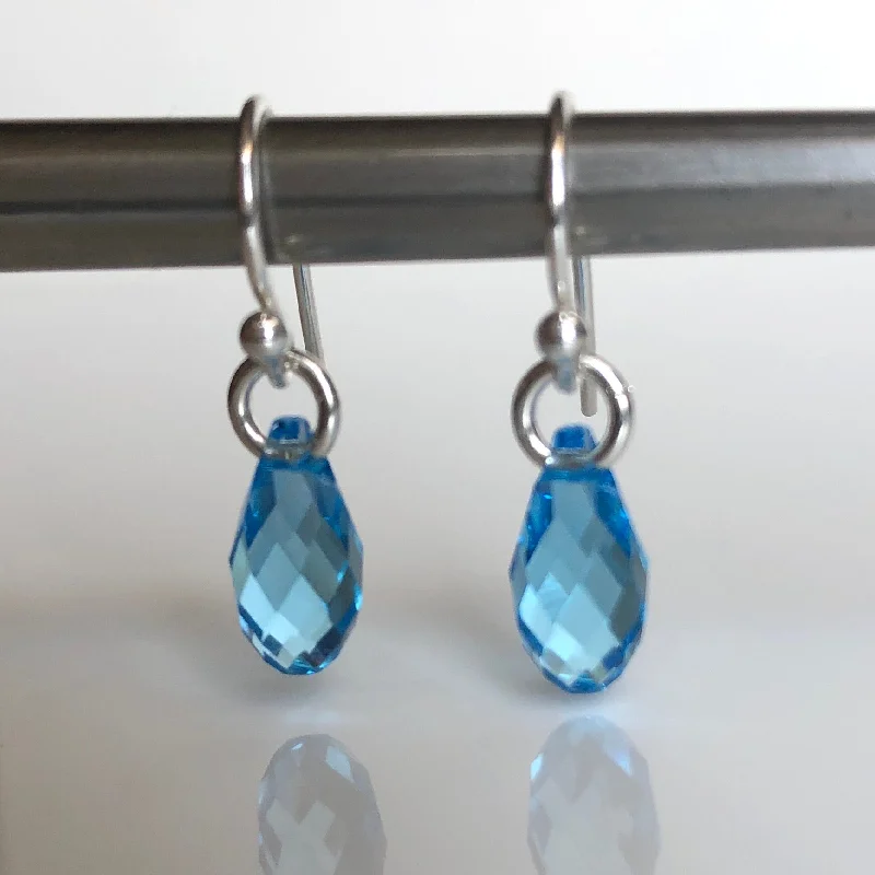 Women’s pearl earrings-teardrop earrings - aquamarine