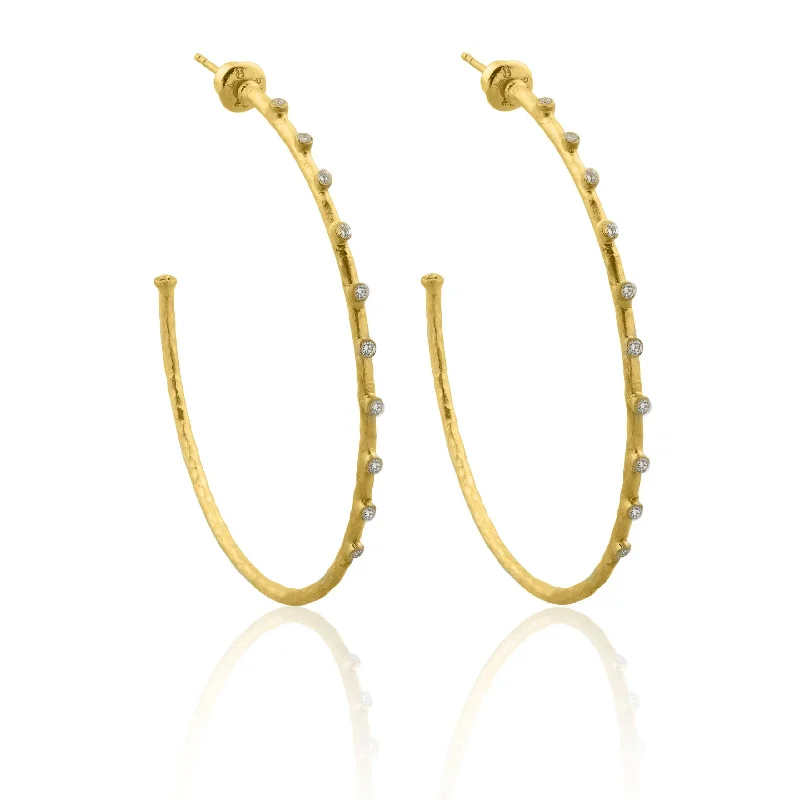 Women’s personalized gemstone earrings-PRE-ORDER: Lika Behar 55mm "Dima" Hoop Earrings