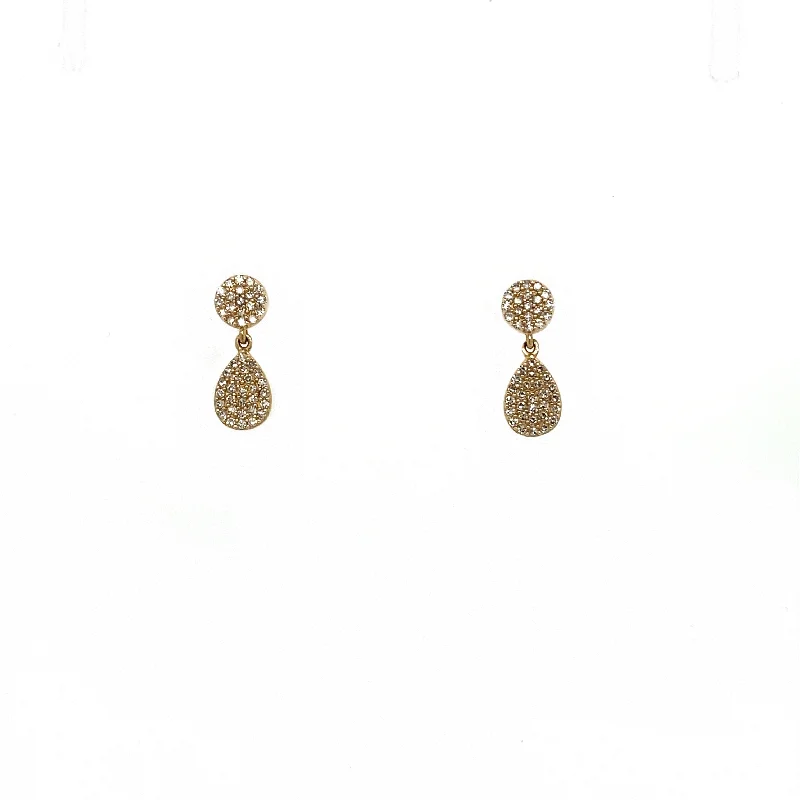 Women’s trendy earrings-Diamond Pave Drop Earrings