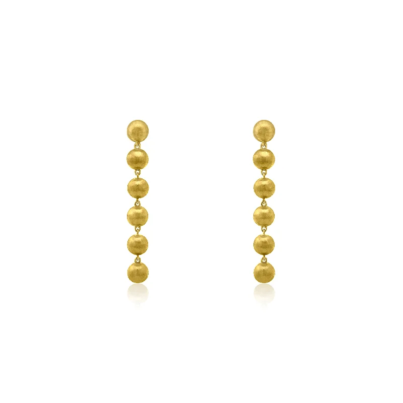 Women’s dangling gemstone earrings-Gold Ball Dangle Earrings