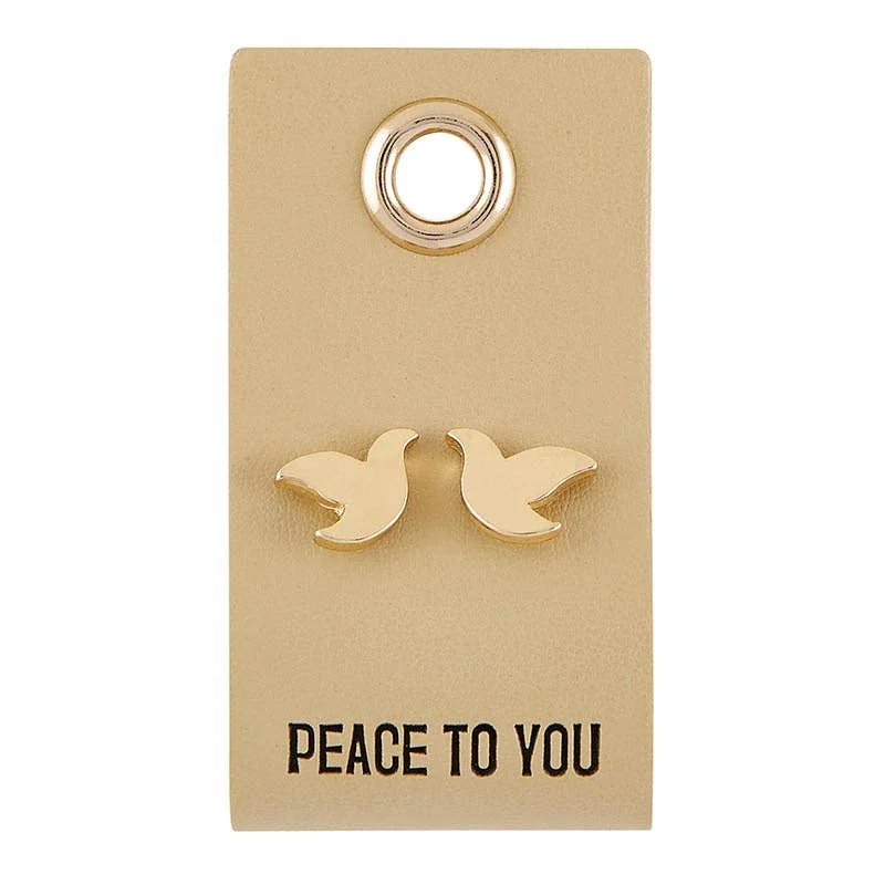 Women’s gold hoop earrings-Peace to You - Dove Earrings