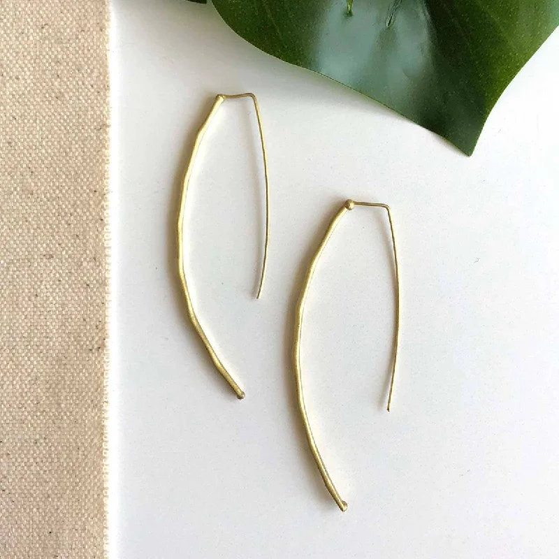 Women’s gold stud earrings-Leila Linear Earrings