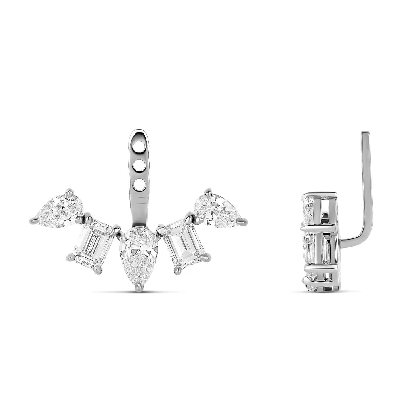 Women’s diamond drop earrings-Multishape Lab Diamond Jackets