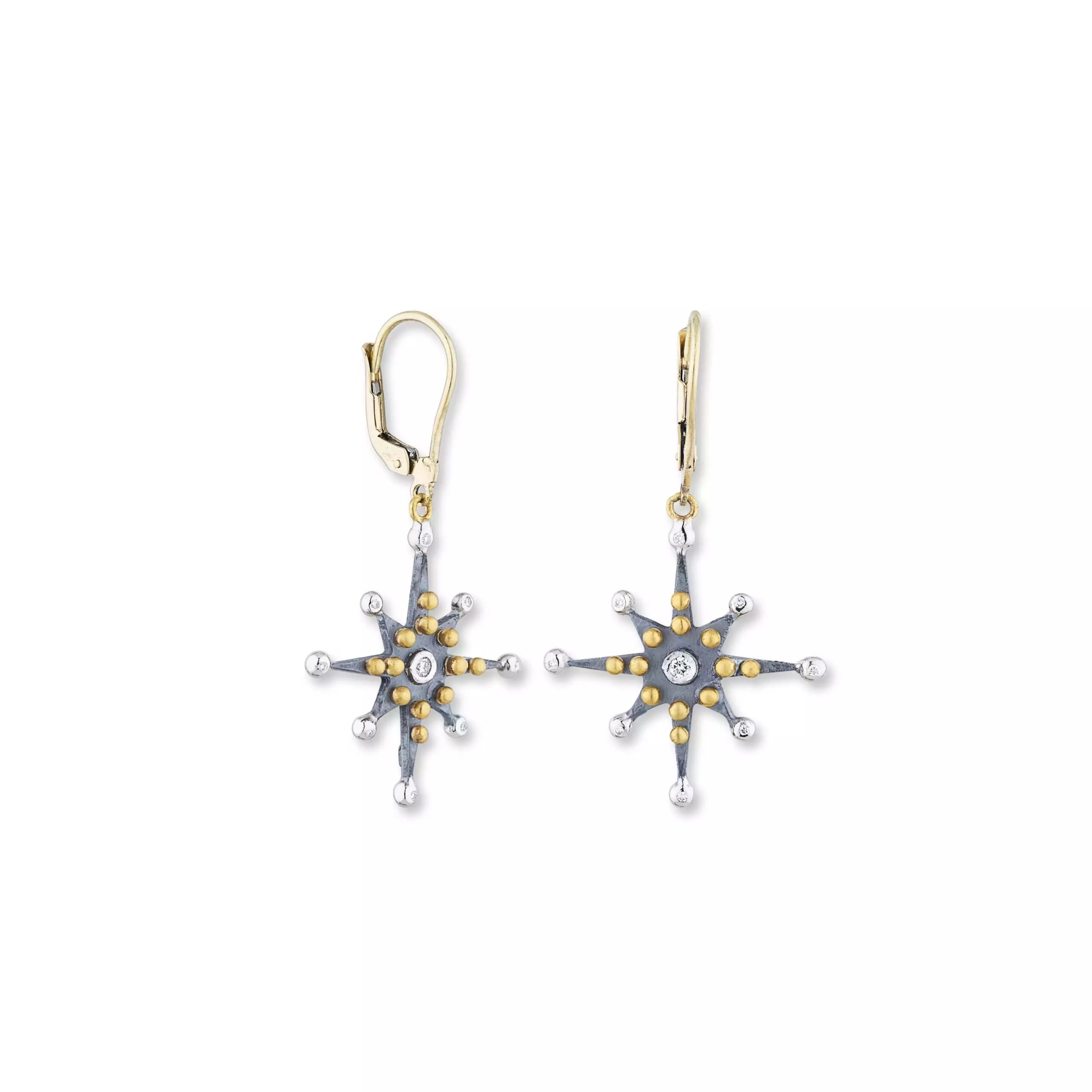 Women’s diamond stud earrings-Lika Behar star dangle earrings