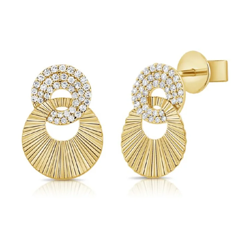 Women’s dangly earrings-Fluted and Diamond Earrings