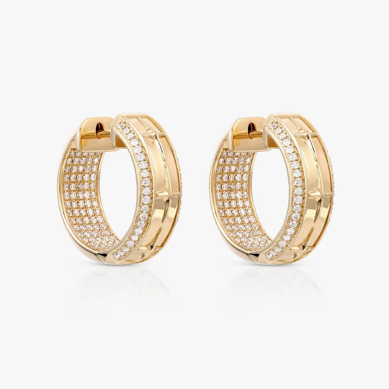 Women’s statement earrings-Elara Diamond Hoops