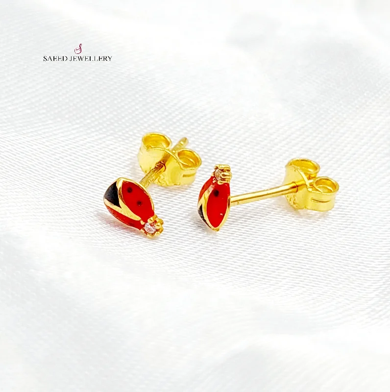 Women’s gold diamond earrings-Screw Earrings