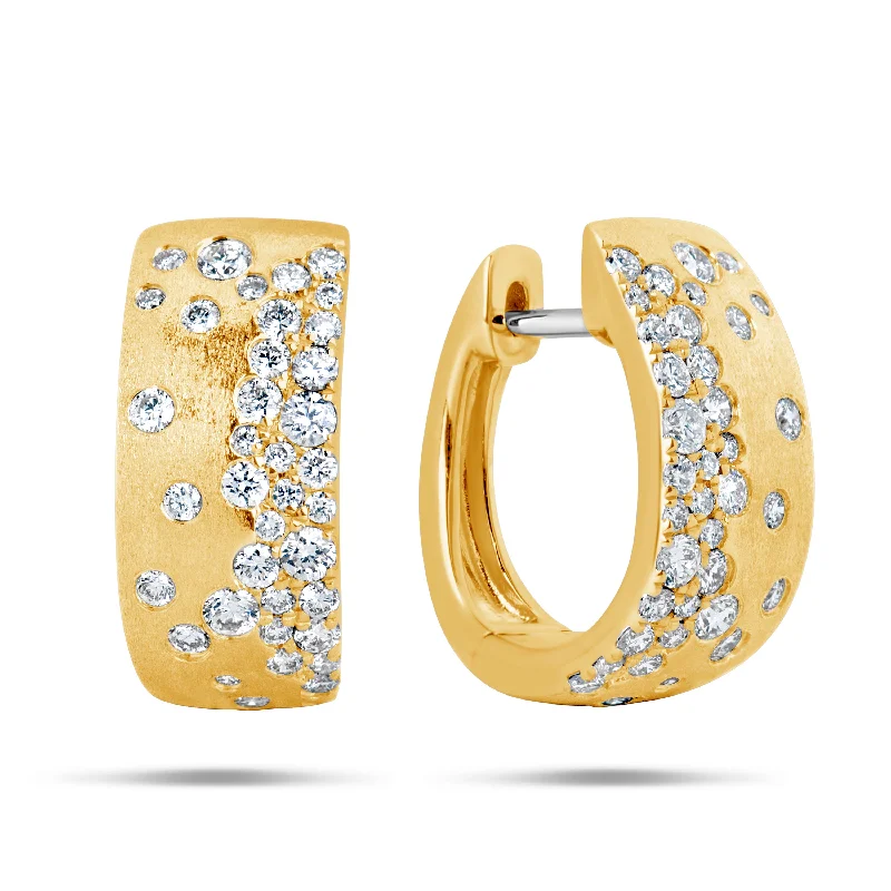 Women’s stud earrings-Diamond Confetti Wide Huggy Earrings