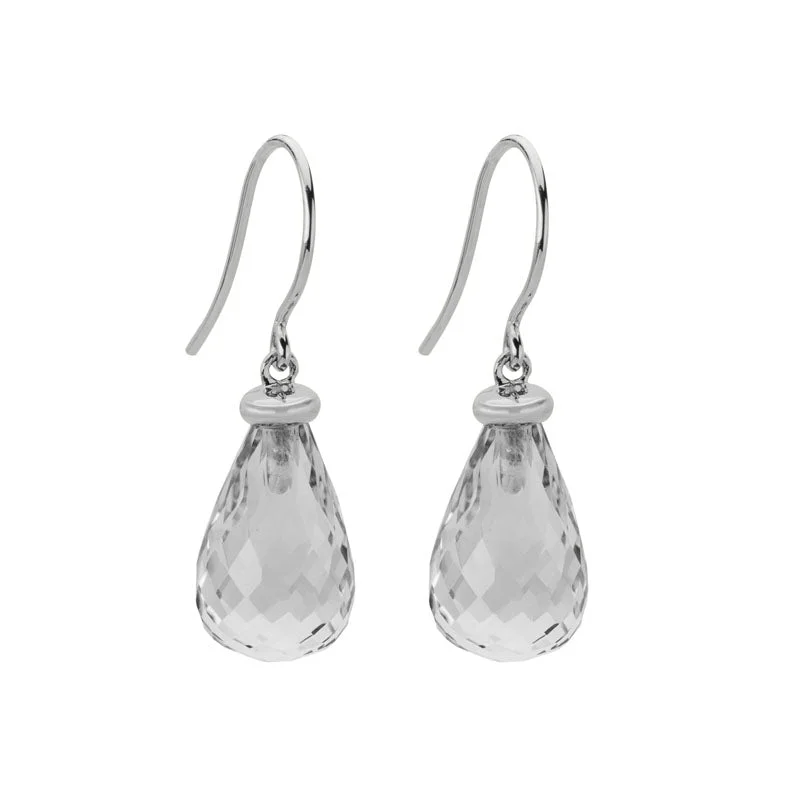 Women’s luxury diamond earrings-Quartz Briollette Dangle Earrings