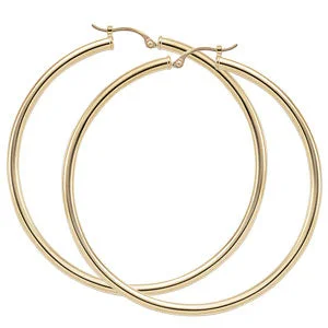 Women’s silver drop earrings-Gold 2.5x50mm Tube Hoops