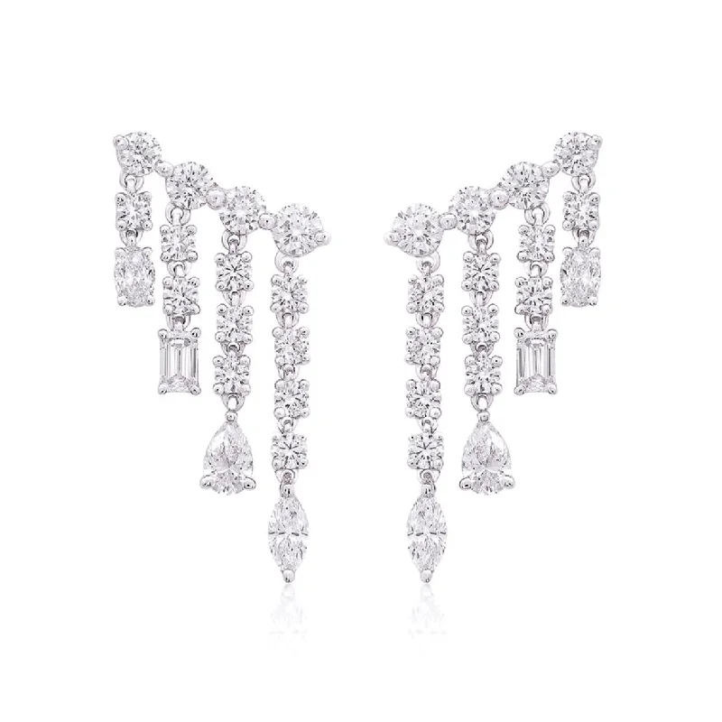 Women’s infinity earrings-Multishape Cascade Statement Lab Diamond Earrings