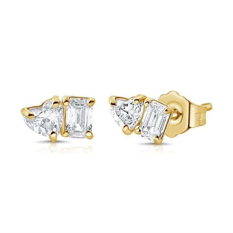 Women’s floral stud earrings-Toi-et-Moi Diamond Studs