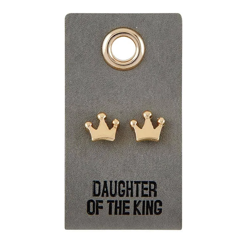 Women’s pearl drop earrings-Daughter of the King- Crown Earrings