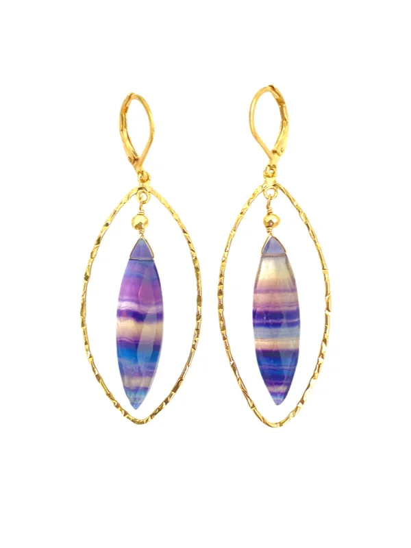 Women’s diamond drop earrings-Marquis Fluorite Earrings