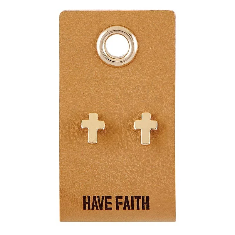 Women’s star earrings-Have Faith - Cross Earrings