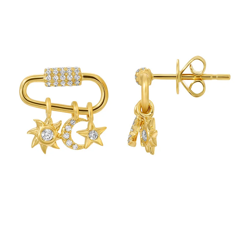 Women’s creative earrings-Pin Charm Studs