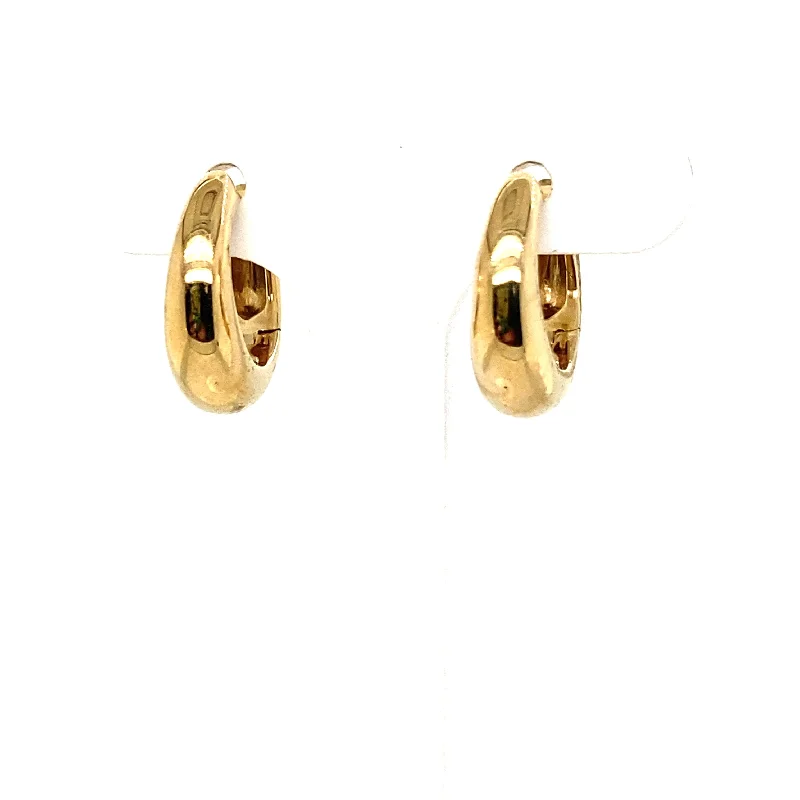 Women’s chunky earrings-Gold Tapered Huggy Earrings