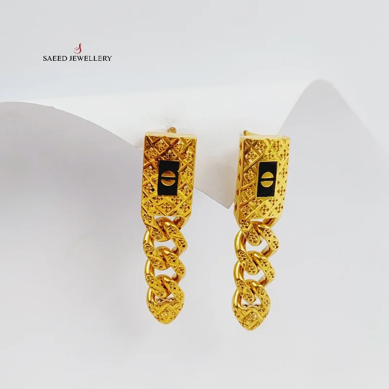 Women’s diamond earrings-Enameled Cuban Links Earrings