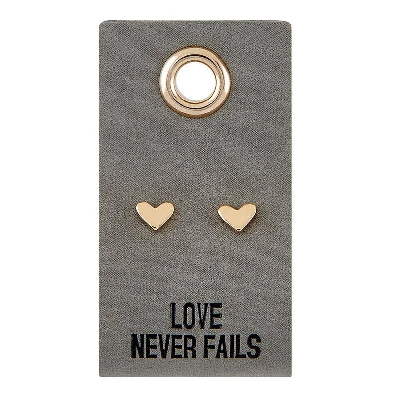 Women’s cubic zirconia earrings-Love Never Fails- Heart Earrings