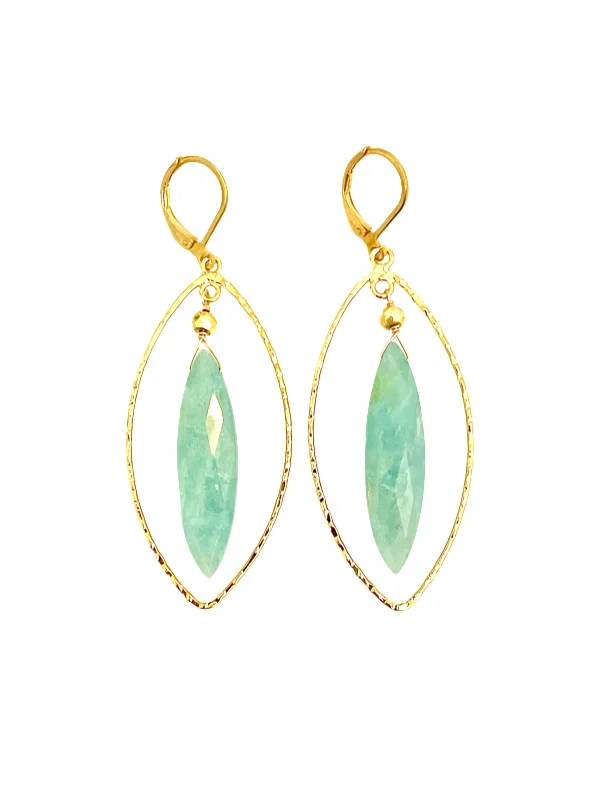 Women’s circular earrings-Marquis Aqua Earrings