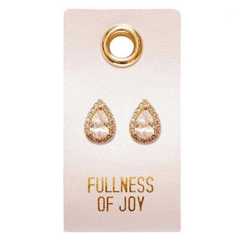 Women’s gold stud earrings-Fullness of Joy - Droplet Earrings