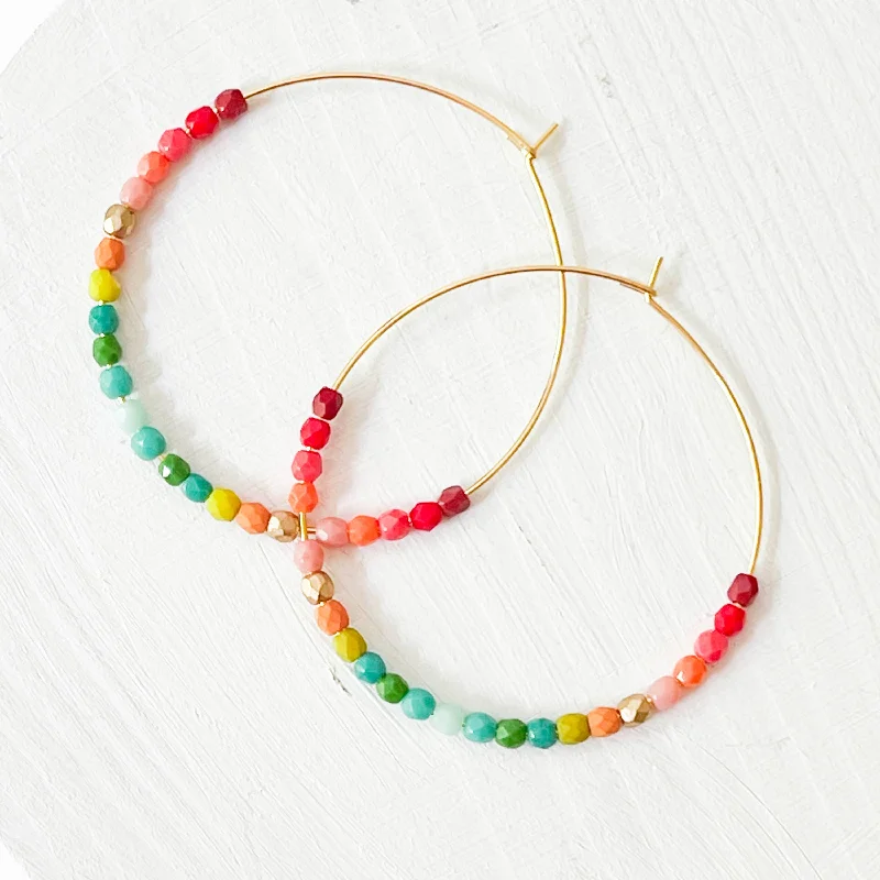 Women’s antique earrings-Lyric Large Beaded Hoop Earrings