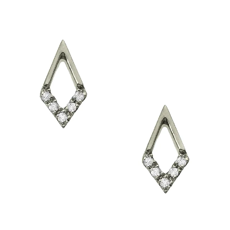 Women’s heart diamond earrings-Tori Mini Studs Silver