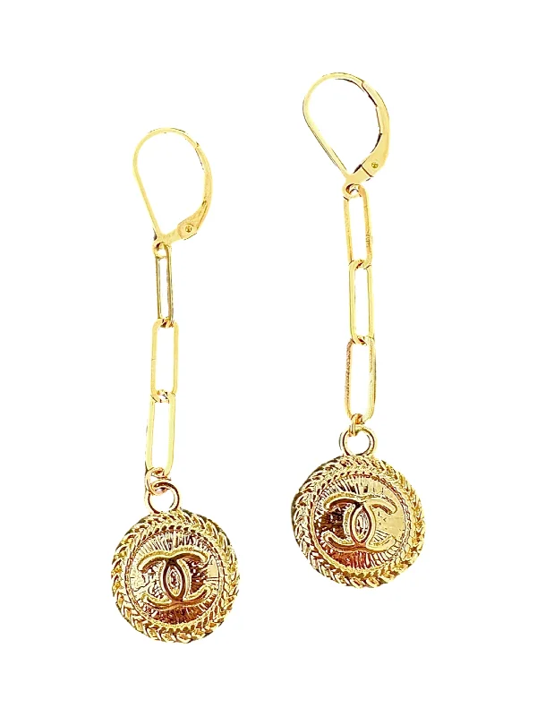 Women’s fashion earrings-CC Gold Coin Earrings