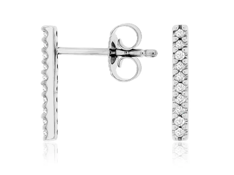 Women’s twisted earrings-Diamond Stick Earrings