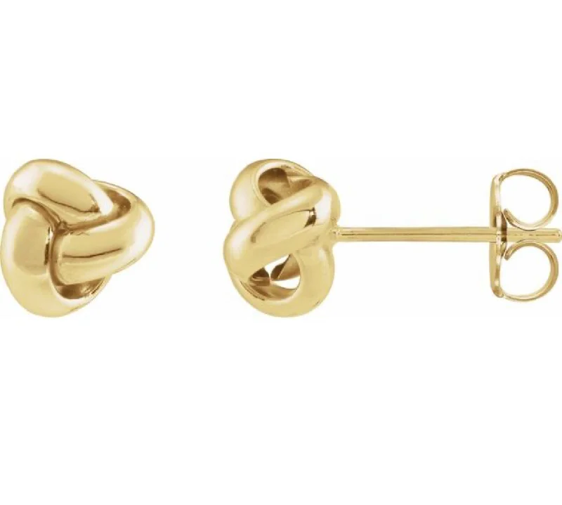 Women’s circular earrings-Gold Knot Studs