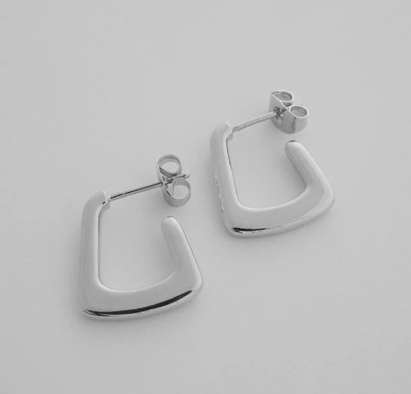 Women’s mixed metal earrings-Silver Demi Hoop Earrings