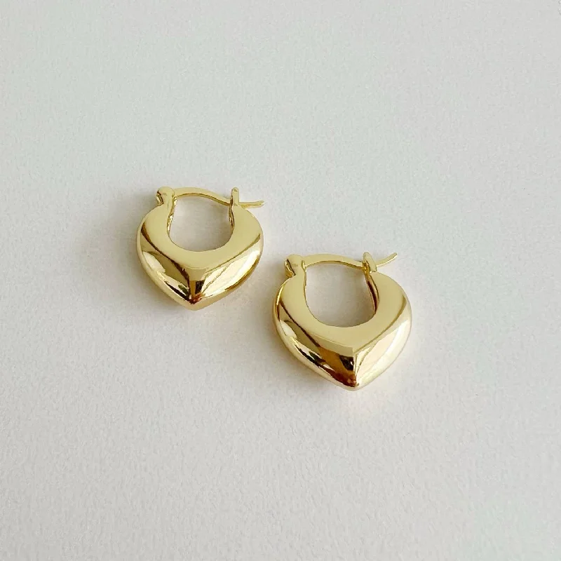 Women’s layered earrings-Heartthrob Hoops Earrings Gold Filled