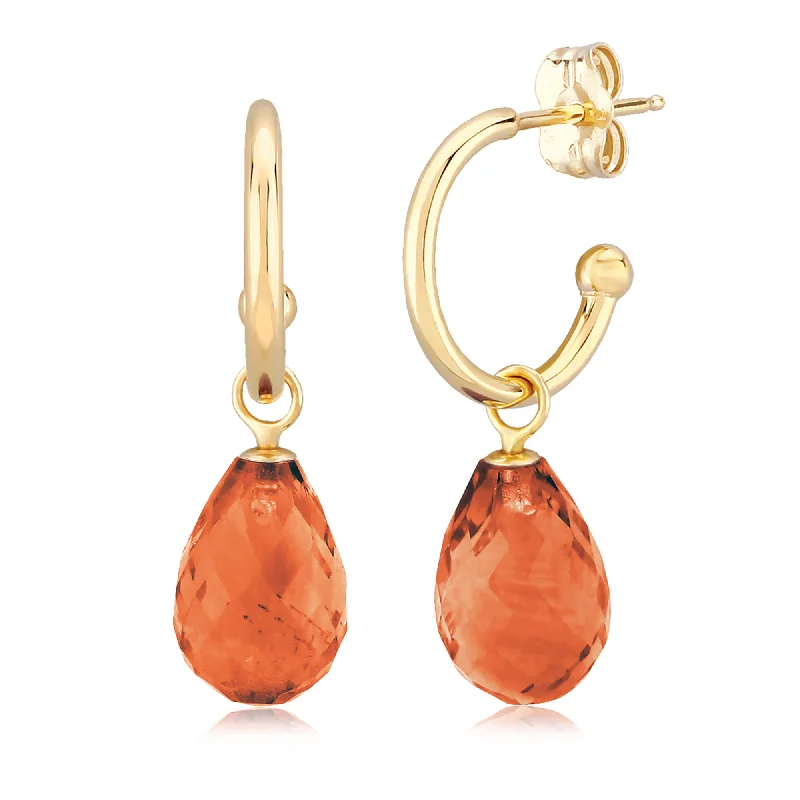 Women’s statement gemstone earrings-Fire Opal Dangle Earrings