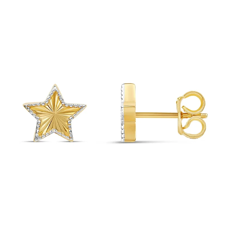 Women’s minimalist earrings-Fluted Star Studs