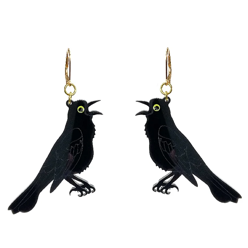 Women’s art deco earrings-GRACKLE EARRINGS