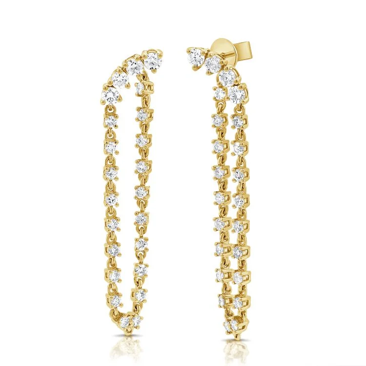 Women’s long earrings-Tennis Diamond Earrings