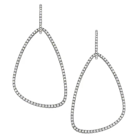 Women’s oval hoop earrings-Veronica Ear Drops Sterling Silver