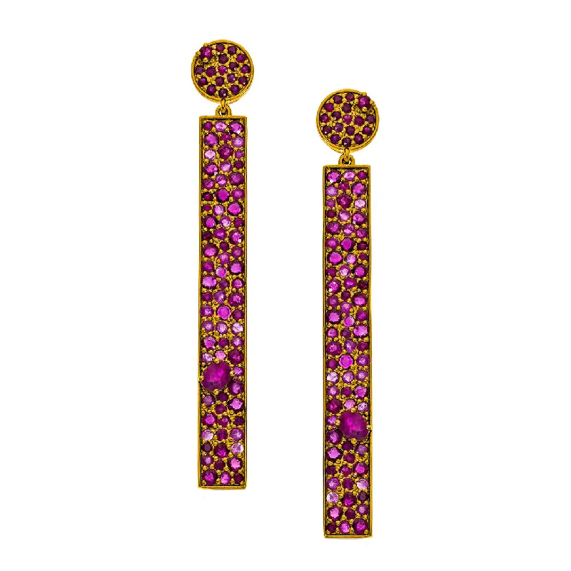 Women’s mismatched earrings-Stardust Earrings Yellow Gold Ruby