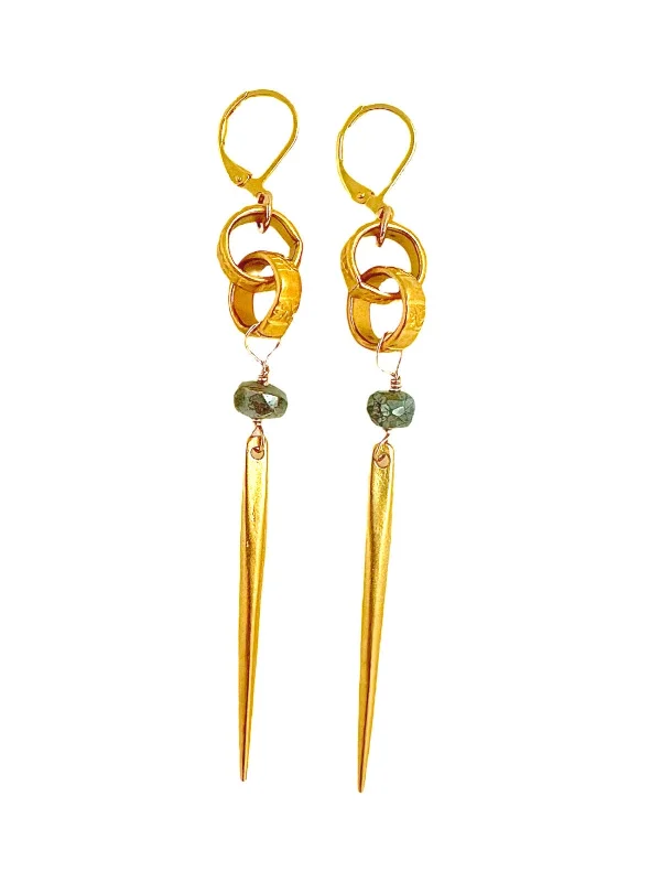 Women’s sapphire earrings-Spear Earrings +5 colors