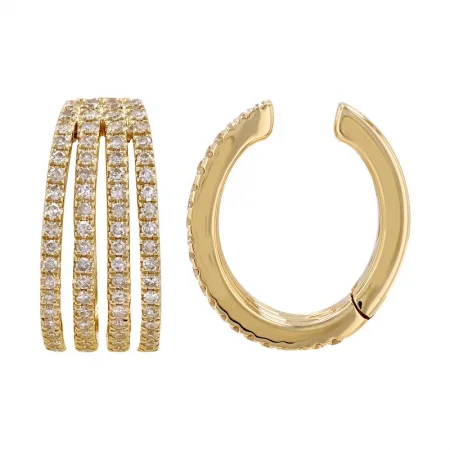 Women’s drop earrings-4-Bar Diamond Ear Cuff