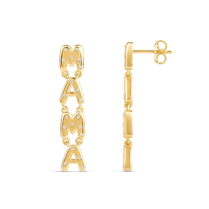 Women’s gold diamond stud earrings-Helium Mini Inlay Drop Earring