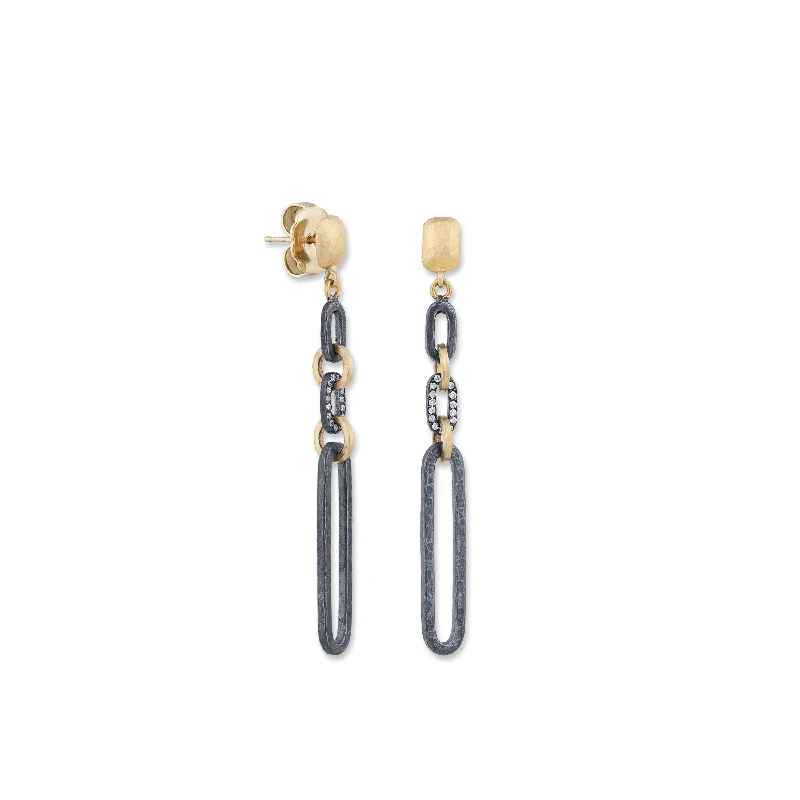 Women’s celestial earrings-Lika Behar Diamond Link Drop Earrings