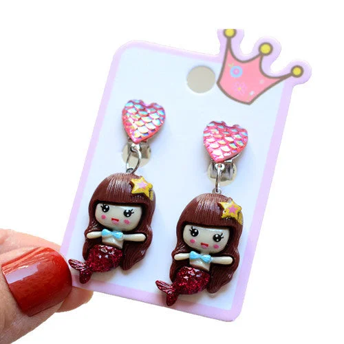 2# Fish Princess Ear Clip Pair