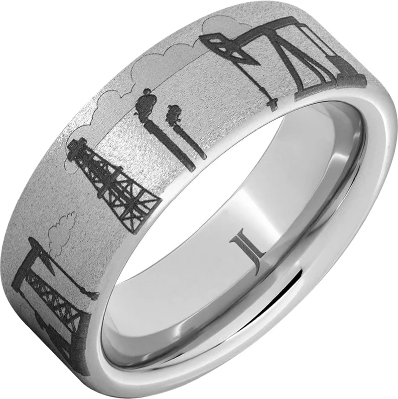 Women’s heart-shaped rings-Roughneck - Serinium® Engraved Ring