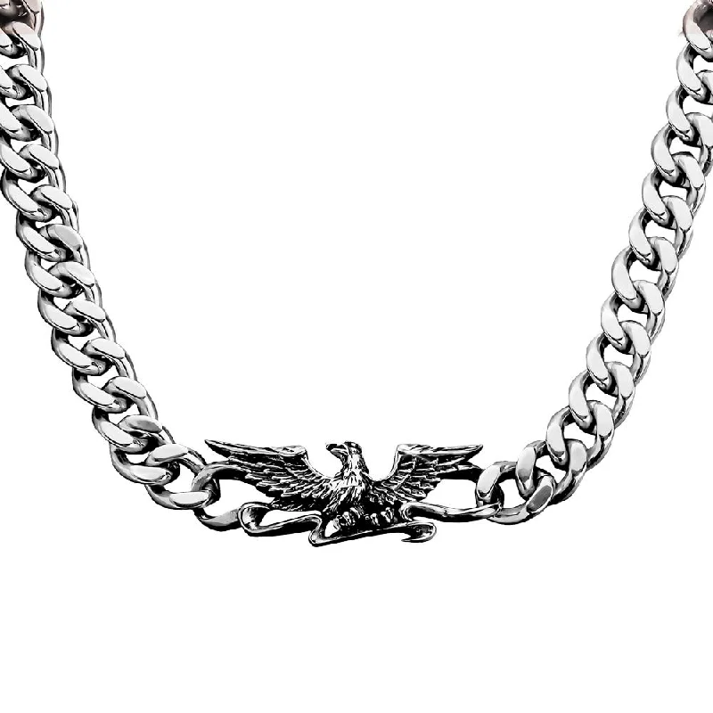 Women’s emerald necklaces-Patriot Eagle Steel Necklace