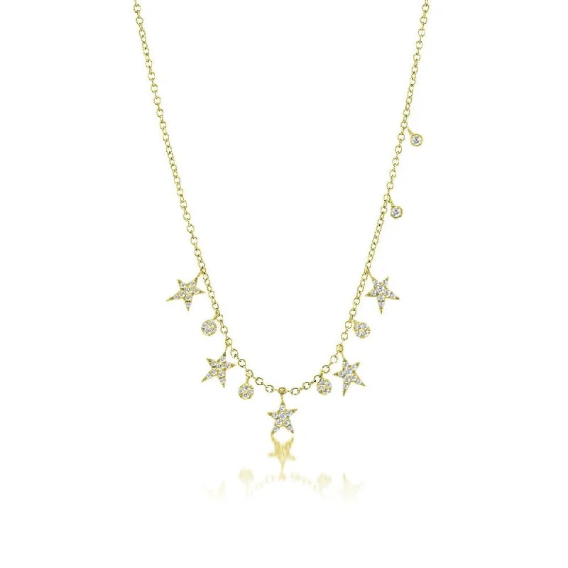 Women’s silver chain necklaces-Meira T Diamond Star Necklace