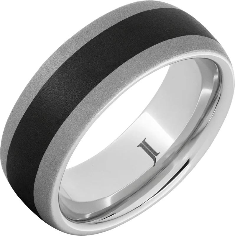 Women’s bohemian rings-Counterpoint Sand - Serinium® and Black Ceramic Ring